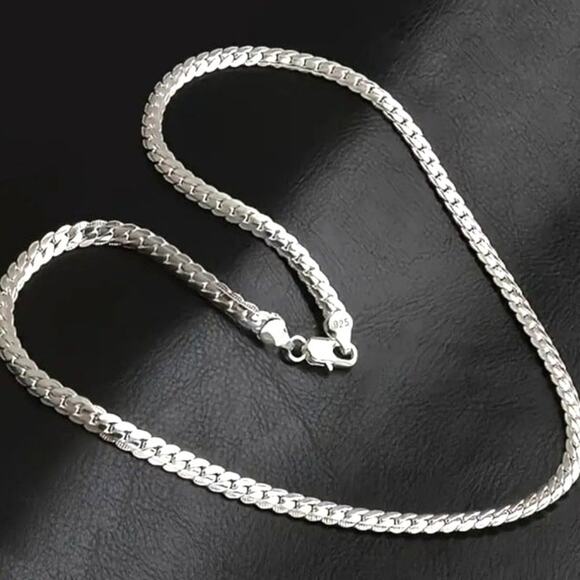 925 Chain Necklace Petite Size Sterling Silver Cuban Snake Birthday Christmas - Picture 3 of 7